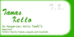 tamas kello business card